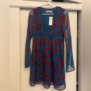 NWT Abercrombie and Fitch spring floral babydoll dress size xsmall